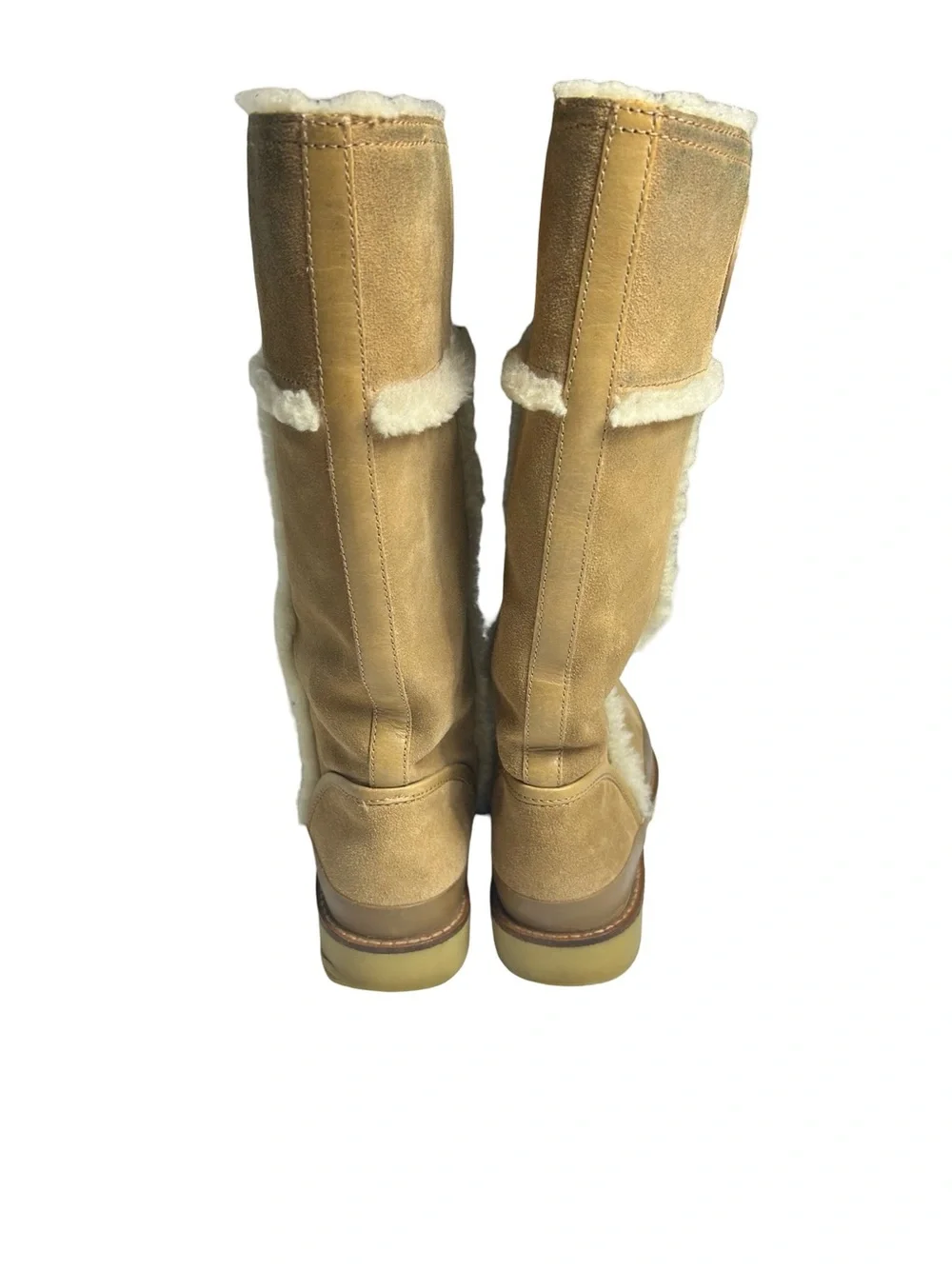 Tory Burch Amelie Suede Shearling Boots Tan Size 8.5 (Est)